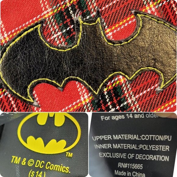 Batman Dc Comics Plaid Wallet Women Red Black Metal Stud Zip Bag Card Holder - Picture 4 of 16